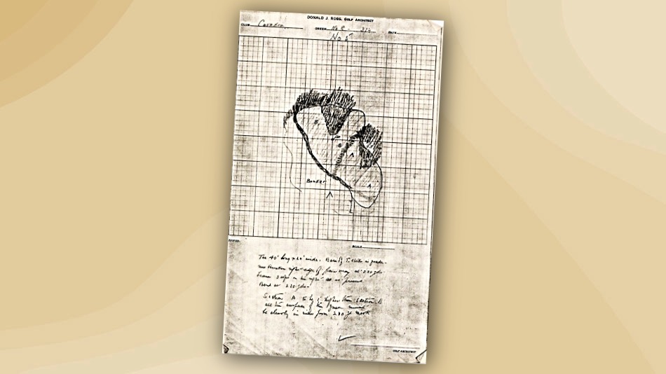 A Donald Ross sketch of the fifth green, one of many sketches that Sherman has at his disposal for this restoration (Image: Camden Country Club)